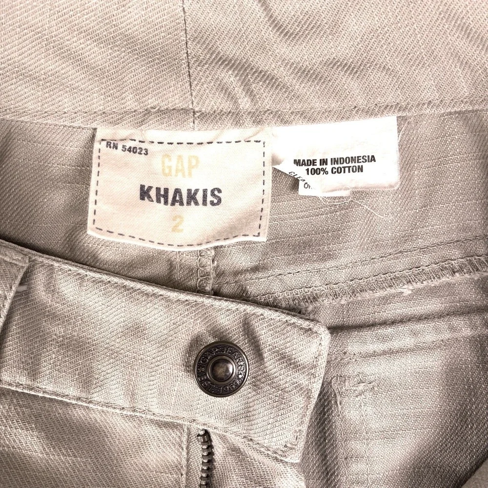 Vintage‎ Y2k GAP Skirts Womens 2 Beige A-Line Khakis Cargo Slitted Denim 28x25.5